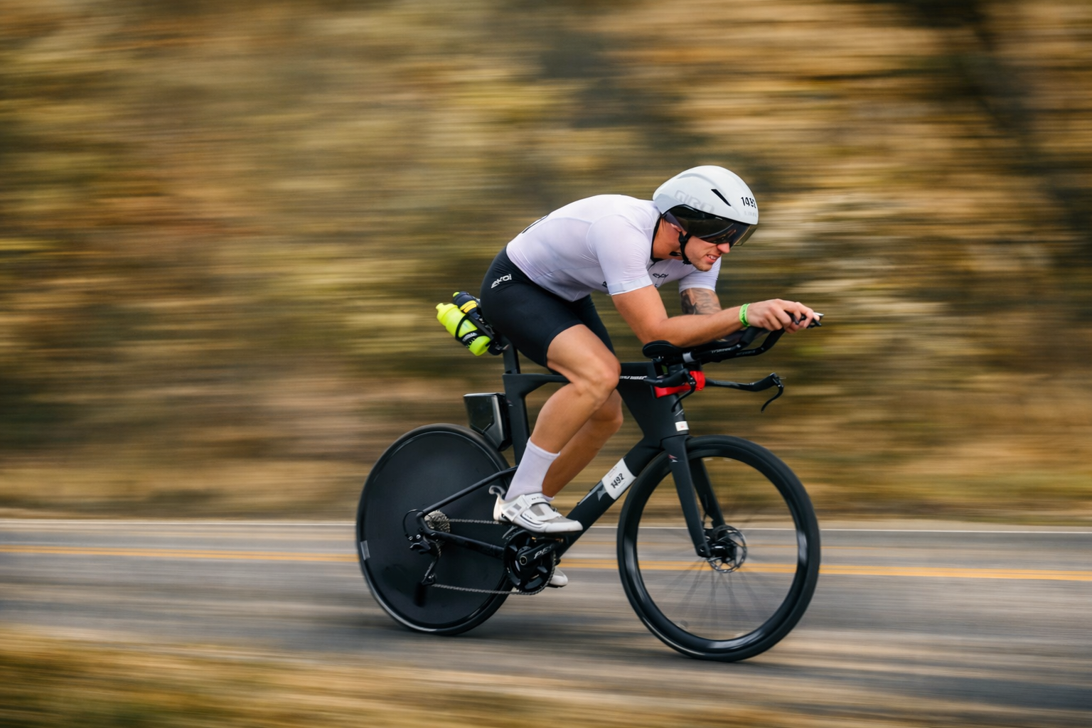 Ironman athlete racing